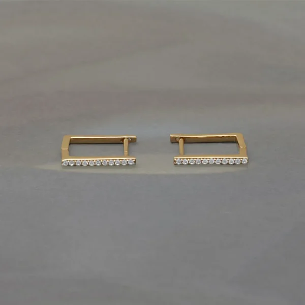 Lab Grown Diamond Bar Stud Earrings Sterling Silver