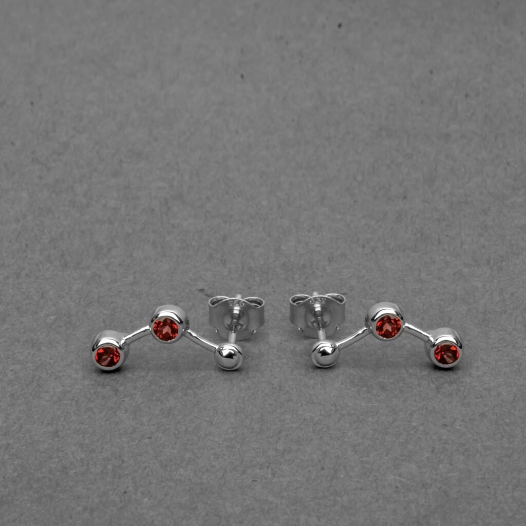 Red stone gemstone earrings, showcasing vivid color and elegant design