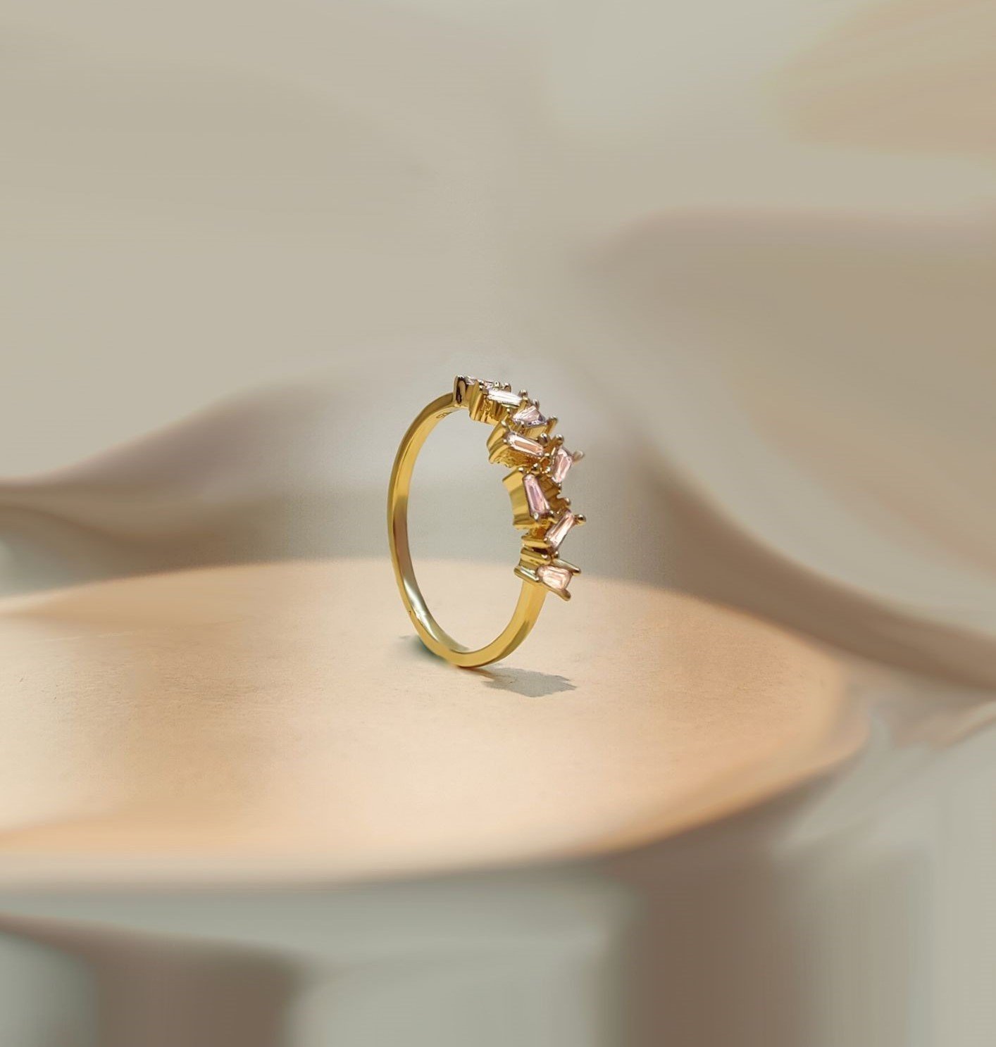 Diamond Studded Gold Ring