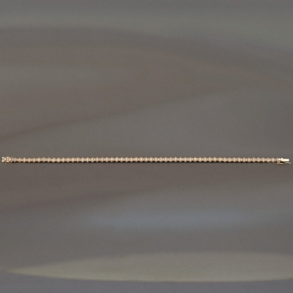 ethical lab grown diamond tennis bracelet in 925 sterling silver gold plating