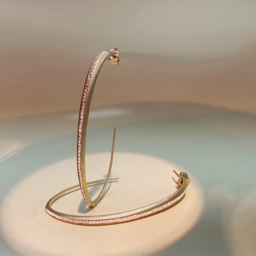 Gold diamond hoop earrings